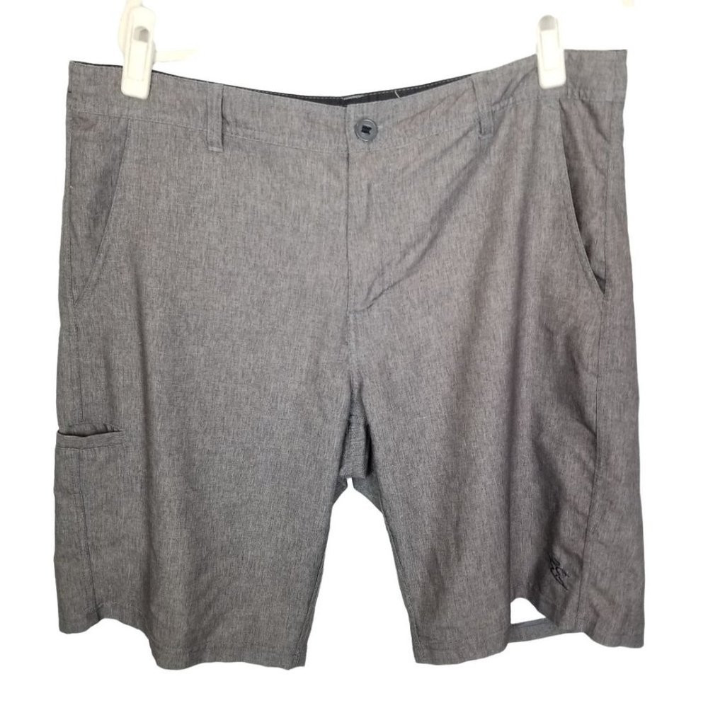 Da Hui Mens 36 Brown Flat Front Hybrid Shorts Swim